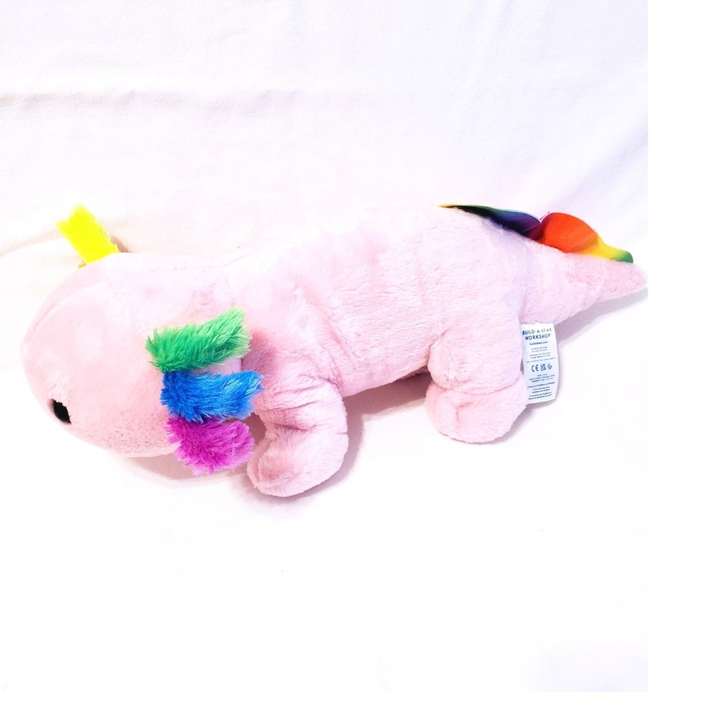 Build-A-Bear Workshop Pink Rainbow Axolotl Plush Stuffed Animal Toy